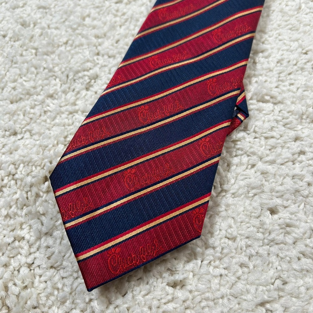 Chick-fil-A Necktie Red Blue Striped Logo Uniform McAlister Square Oobe 55"